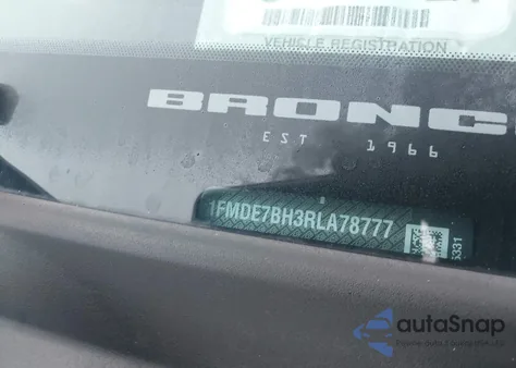 2024 Ford Bronco Big Bend z USA, uszkodzony, nr VIN 1FMDE7BH3RLA78777